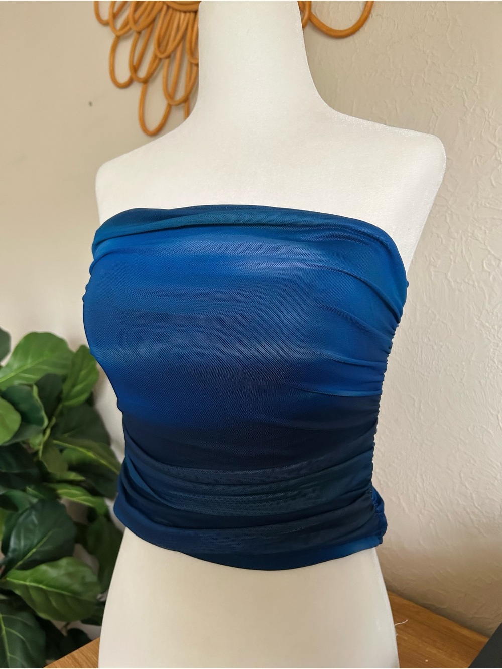 Strapless Blue Ombre Tube Top